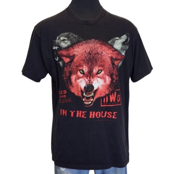 True Vintage 1998 NWO New World Order In the House Red Black Wolf XL Shirt - Picture 1 of 10